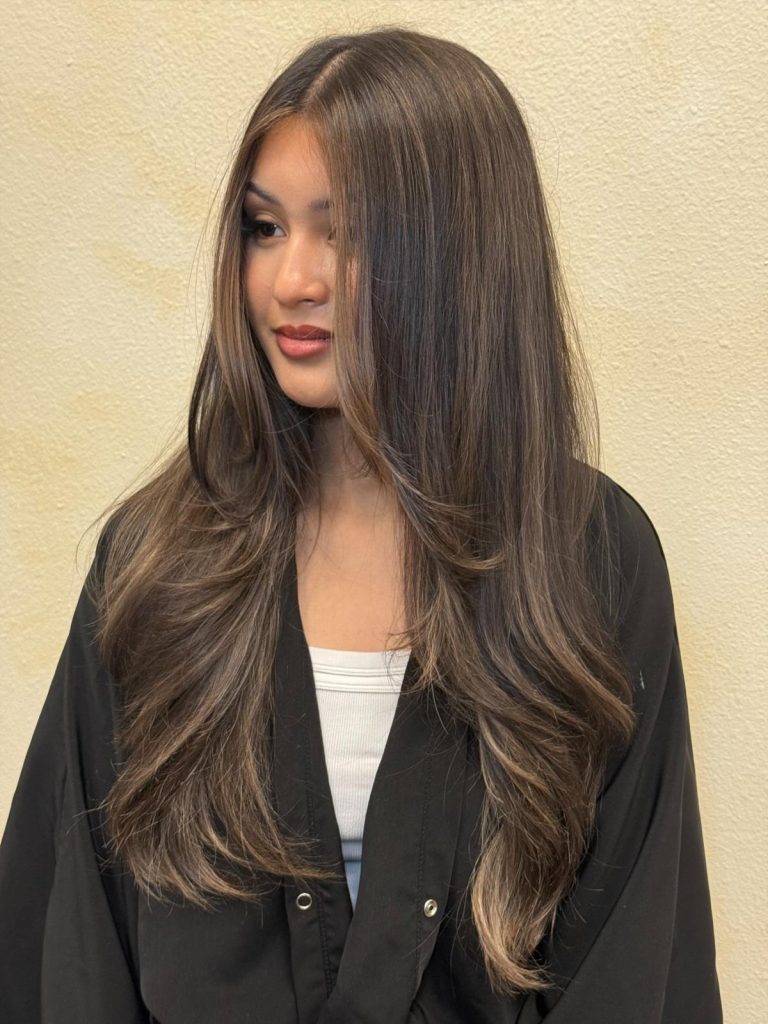 blonde highlights result Katy TX hair salon